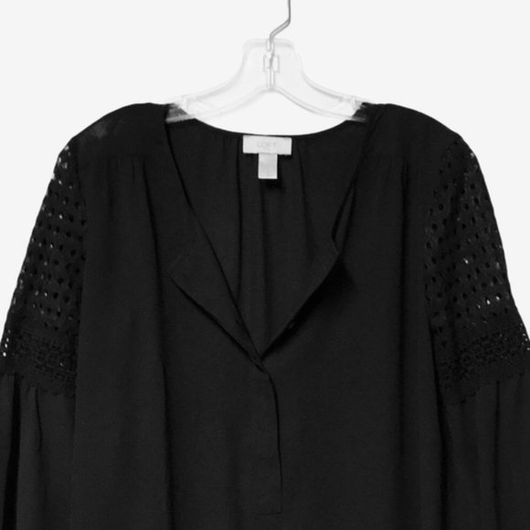 SOLD Ann Taylor LOFT Outlet Black Long Sleeve Bl - Picture 4 of 7